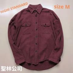 HIGH! STANDARD 聖林公司 ヘビーネルシャツ M 赤×紺