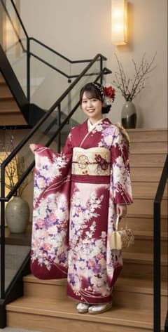 【専用】振袖セット　振袖　長襦袢　袋帯　濃ピンク　バラ柄　銀彩 振袖セット 振袖 長襦袢 袋帯 濃ピンク バラ柄 銀彩 - メルカリ