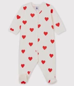 がく様専用　ハートロンパース　花柄ロンパースのサムネイル