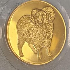 美品 1991 平成三年 羊 末 純金仕上げ 24k 銅 FMJ 記念メダル - メルカリ