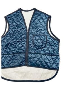 60's 70's 片爪ジップ キルティングベスト vintage ネイビー