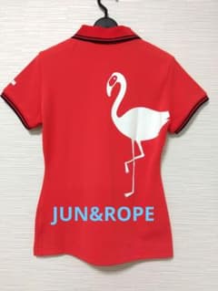 JUN&ROPE ハーフジップ 半袖ポロシャツ レッド - メルカリ
