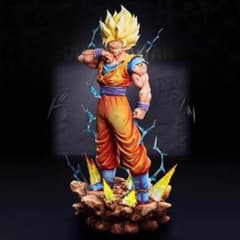 드래곤 볼 손오공 슈퍼 사이어인 2 33cm 초대형 LED 폭기 받침대 부착
