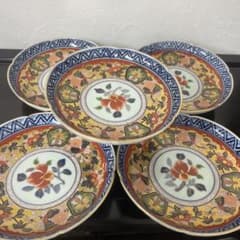 高級　有田焼　其泉窯　極錦金彩古伊万里様式　日肥其泉 昭和年製　舟形皿 有田焼 日肥 其泉作 昭和年製 極錦金彩古伊万里 和皿揃 皿5枚 共箱付