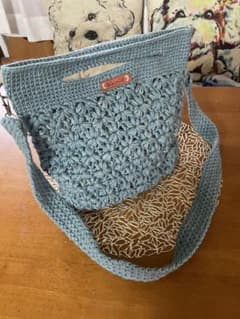 ターコイズの小花柄のショルダーバックのサムネイル
