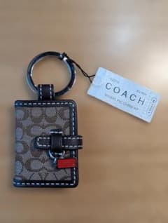 COACH コーチ 手帳型 シグネチャー フォトキーホルダー リング