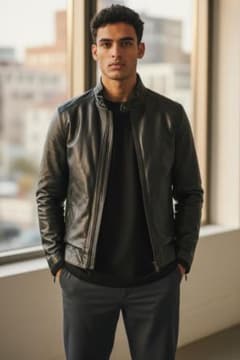 エンポリオアルマーニ EMPORIO ARMANI ラムレザー ジャケット 46