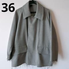 美品N.HOOLYWOOD グレンチェック柄バルマカーンコート　ジャケット　36