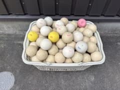 ソフトテニスボール 155球 カゴ付き - メルカリ
