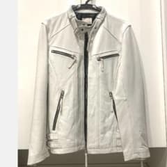 【CORISCO】羊革 本革 ラムレザー シングル ライダースジャケット Mのサムネイル