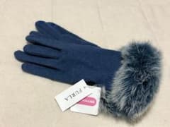 380新品FURLAフルラ ラビットファー付きウール手袋スマホ対応 - メルカリ