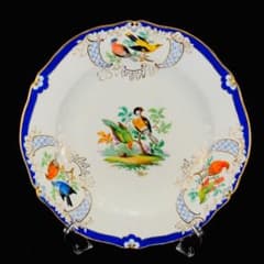 Meissen 古マイセン/※美術館級 1級品 鳥金彩 大皿レリーフ プレート