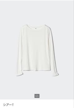 UNIQLO ユニクロ 長袖シアーT Lサイズ　オフホワイトのサムネイル
