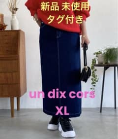 un dix cors アンディコール デニムナロースカート XL ネイビーのサムネイル