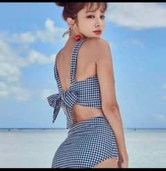 ビキニ ハイウエスト ギンガムチェック ブルーのサムネイル