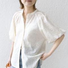 25SS シップス〈洗濯機可能〉レース バルーン 袖 ブラウス - メルカリ