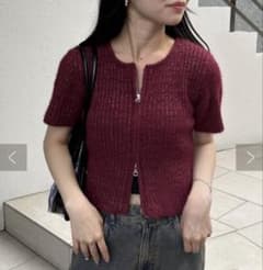 ラメフェザーWZIP 半袖ニットのサムネイル