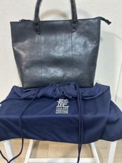 【新品】髭トートバッグ A4収納 濃紺 本革のサムネイル