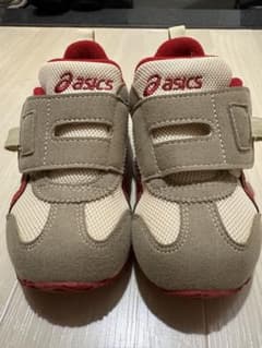 asics スクスク １６.０cm ベージュ/レッド スニーカーのサムネイル