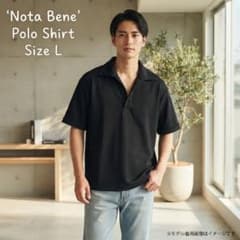 Nota Bene】半袖ポロシャツ ストライプ柄 襟付き ブラック L - メルカリ