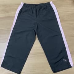 PUMA ジャージ パンツ ブラック ピンク レディース　7部丈のサムネイル
