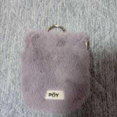 PÖY 모피 소재 미니 파우치 보라색