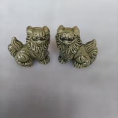 昭和レトロ 獅子 ペア 陶器 シーサー 魔除け 厄除け 沖縄 置物 狛犬