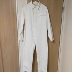 海外古着 白いつなぎ ミリタリー ワークウェア Harveys 金具の無い作業服 Harveys & Co. ミリタリーワークウエア つなぎ 金具のない作業着