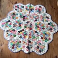 ★ハンドメイド パッチワークキルトマット ヘキサゴンのサムネイル