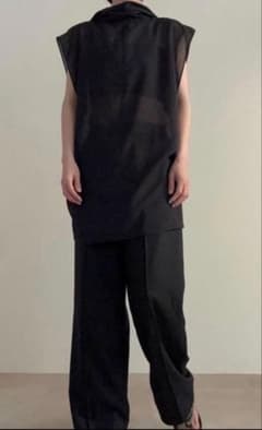 digne sheer N/Sシアー ノースリーブ トップス ブラウス ブラック 
