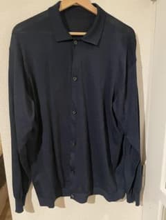 Muji ヘンプ混　ネイビー 長袖カーディガン L