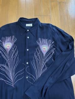 MEN'S TENORAS ネイビー デザイン　刺繍長袖シャツのサムネイル