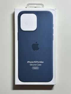 新品】純正 iPhone 15 Pro Maxシリコンケース・ストームブルー①