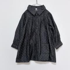 無印良品 ドット柄長袖デニムシャツチュニックワンピース 長袖ワンピ デニムシャツ