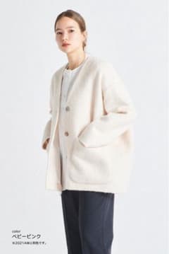 ヨリ★ウール　モヘア　シャギージャケット オーバーサイズ ベビーピンク ヨリ☆ウール モヘア シャギージャケット オーバーサイズ ベビー