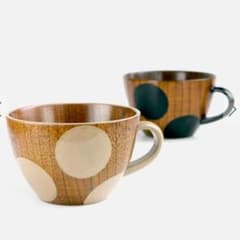 新品　香川漆器　IKUNASオリジナル　水玉カップペア　スプーン付き　讃岐うるし 新品 香川漆器 IKUNASオリジナル 水玉カップペア スプーン付き 讃岐