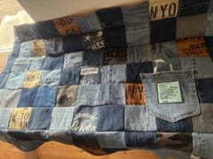 No.1347ハンドメイド★ブランケット&バック★デニムリメイク★パッチワーク No.1410ハンドメイド☆ブランケット☆デニムリメイク☆パッチワーク