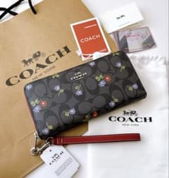 新品タグ付】COACH 長財布 シグネチャー 花柄 リストレット付き - メルカリ