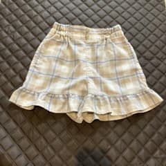 GU キッズ チェック柄 フリル ハーフパンツ 130のサムネイル