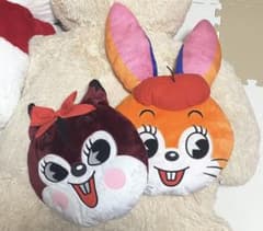 クッピーラムネ ふわふわフェイス クッション リス子 うさぎのサムネイル