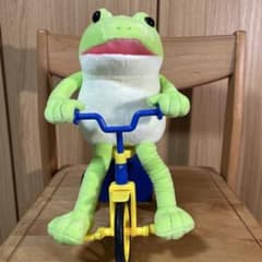 【電池入り】おとぼけケロピョン ぬいぐるみ 三輪車 動作確認済みのサムネイル