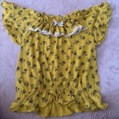 花柄イエロー半袖ブラウス 120のサムネイル