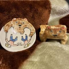 室井雑貨店　室井夏美さま　クマ小皿2枚セット　未使用のサムネイル