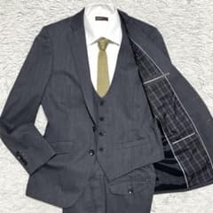 美品 パーフェクトスーツファクトリー ビジネススーツ 3ピース 94A6 L相当 Perfect Suit FActory（パーフェクト スーツ ファクトリー