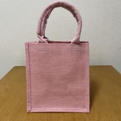 ピンク ジュート トートバッグ② ミニバッグ　Sサイズ　新品(完売品)のサムネイル
