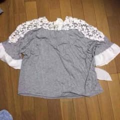 肩レース 袖シフォン トップスのサムネイル