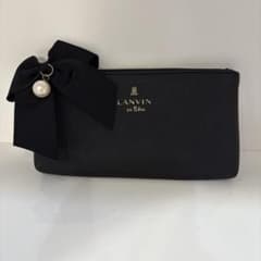 LANVIN en Bleu ブラックポーチ リボン付きのサムネイル