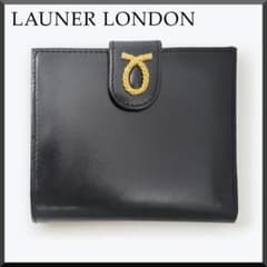 定価8.8万【未使用品？】 ロウナー ロンドン 二つ折り財布 黒 ゴールド