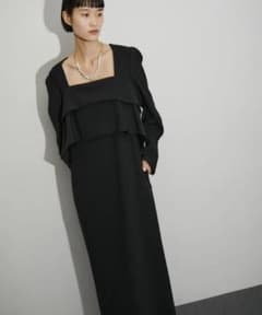 【1回着用・美品】アダムエロペ ペプラムドレス 黒 36のサムネイル