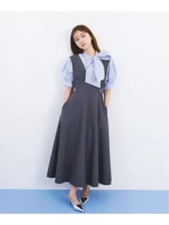【NATURAL BEAUTY BASIC】　Vネックサイドバックルジャンスカのサムネイル